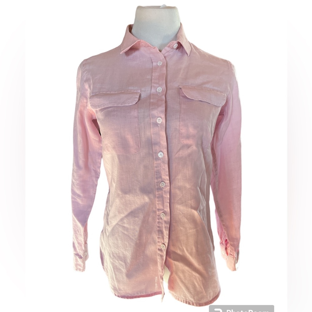 Camixa 100% linen button up shirt